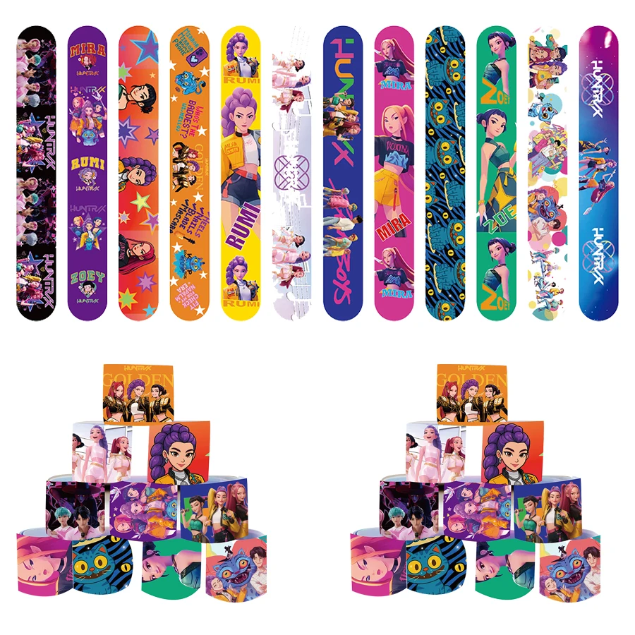 12-36pcs K-Ppop Demon Hunters Slap Bracelets Party Favors Birthday Party Gifts for Kids Snap Bracelets Christmas Party Decoratio - Image 5