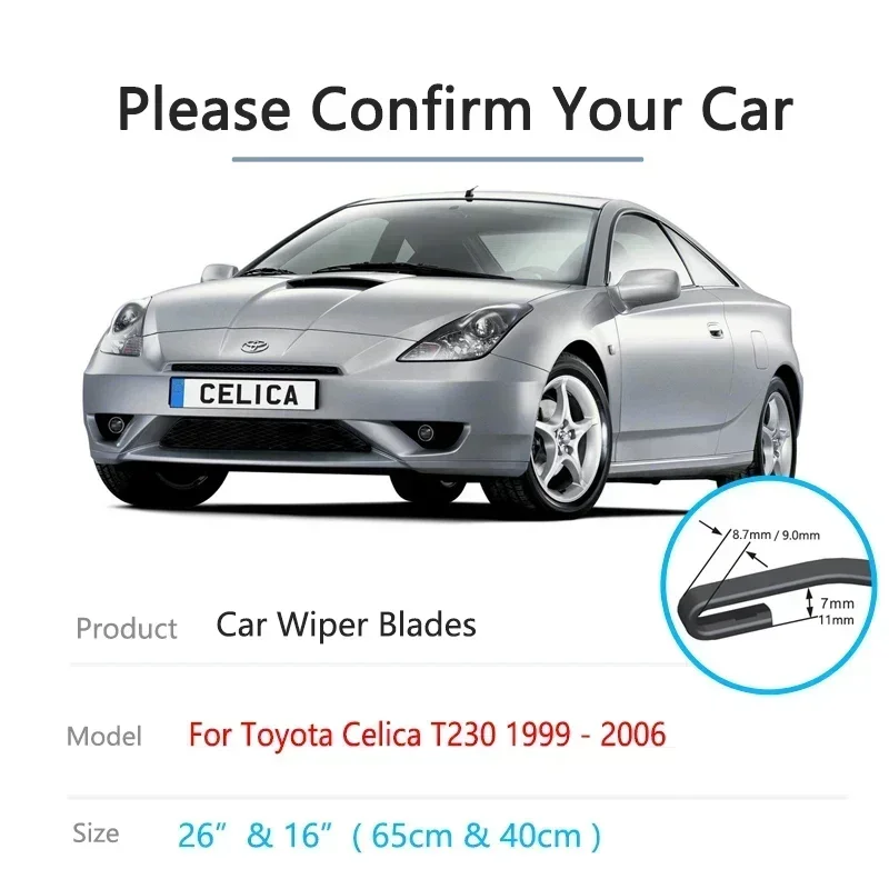 For Toyota Celica T230 1999 2000 2001 2002 2003 2004 2005 2006 Windscreen Windshield Brushes Washer Accessories Car Wiper Blades