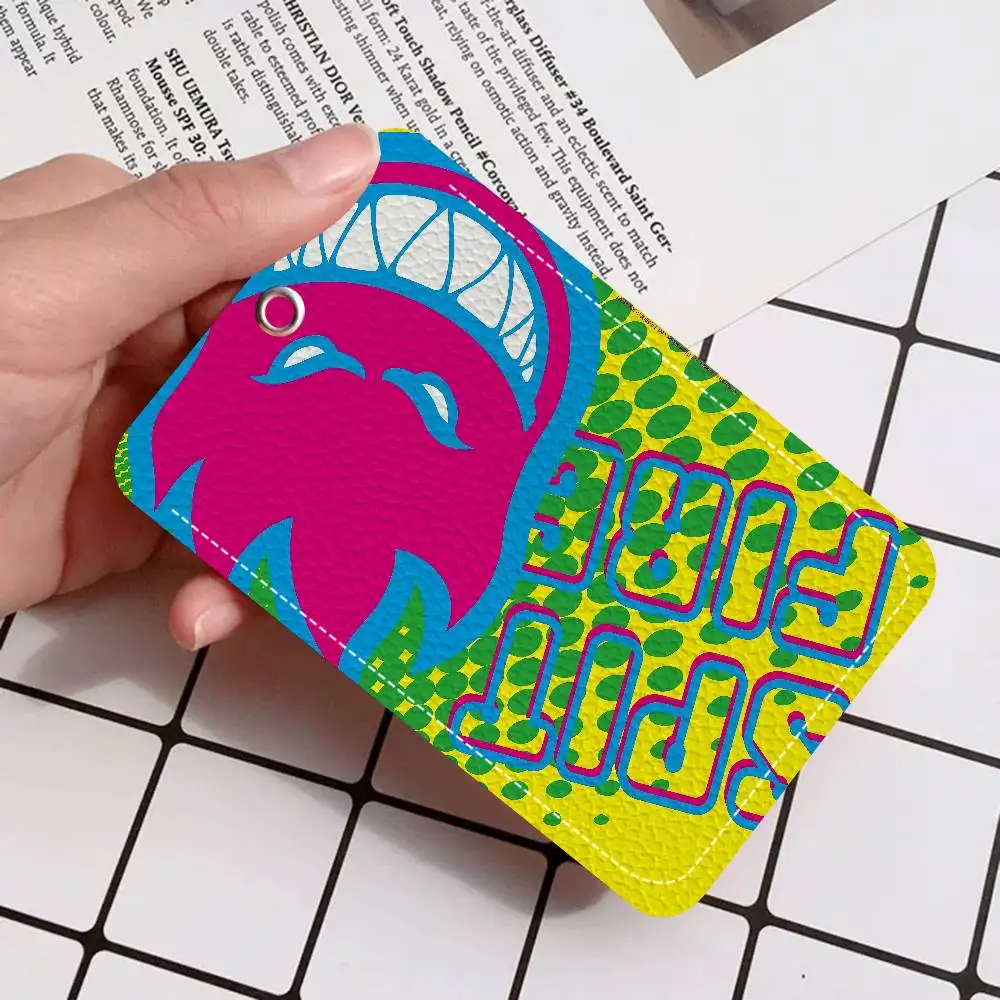 

S-Spit F-Fires Logo Cartoon Card Keychain Anime Fashion Pendant Bag ID Door Card Case Bus Card Cute Adult Birthday Gift