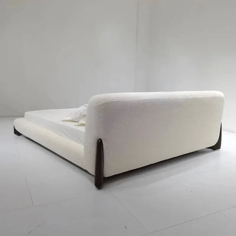 غرفة نوم رئيسية من صوف الحمل وابي سابي مصنوعة من قماش الرياح بطول 1.8 متر وسرير مزدوج وسرير ياباني ناعم بسيط #4