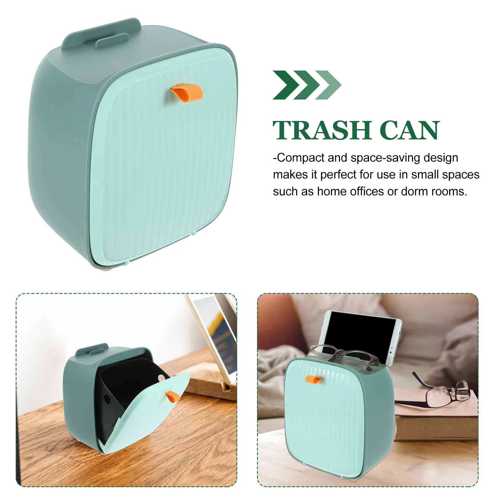 

Mini Desktop Trash Can with Lid Compact Removable Design for Home Office Small Space Odor Control Waste Container