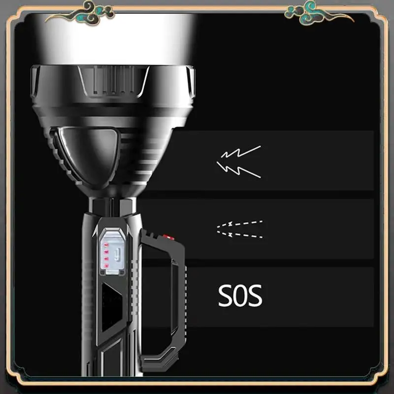 

Premium Strong Light Portable Flashlight USB Rechargeable Abs Outdoor LED Multi-Function Household Searchlight Portable Lamp