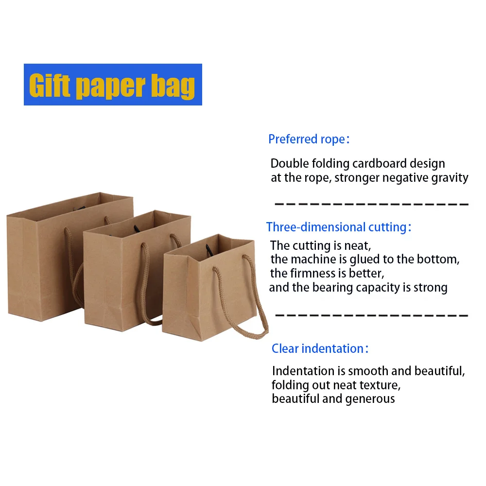 5pcs Small Paper Bags with Handle  Black White Pink Khaki Bags Wedding Birthday Party Candy Gift Packaging Bags Shopping Bags