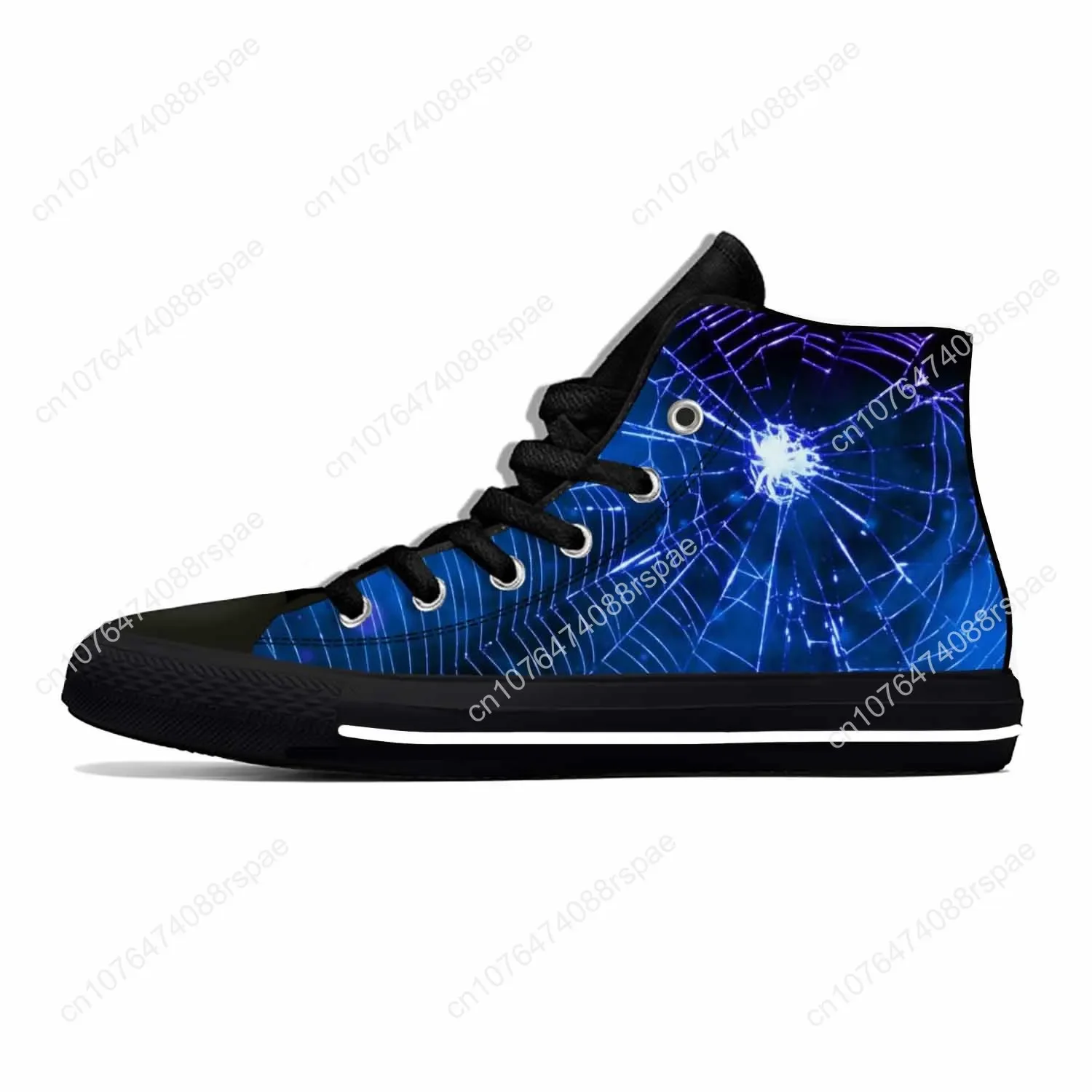 Spider Web Pattern Cobweb Spiderweb Funny Fashion Casual Cloth Shoes High Top Lightweight Breathable 3D Print Men Women Sneakers