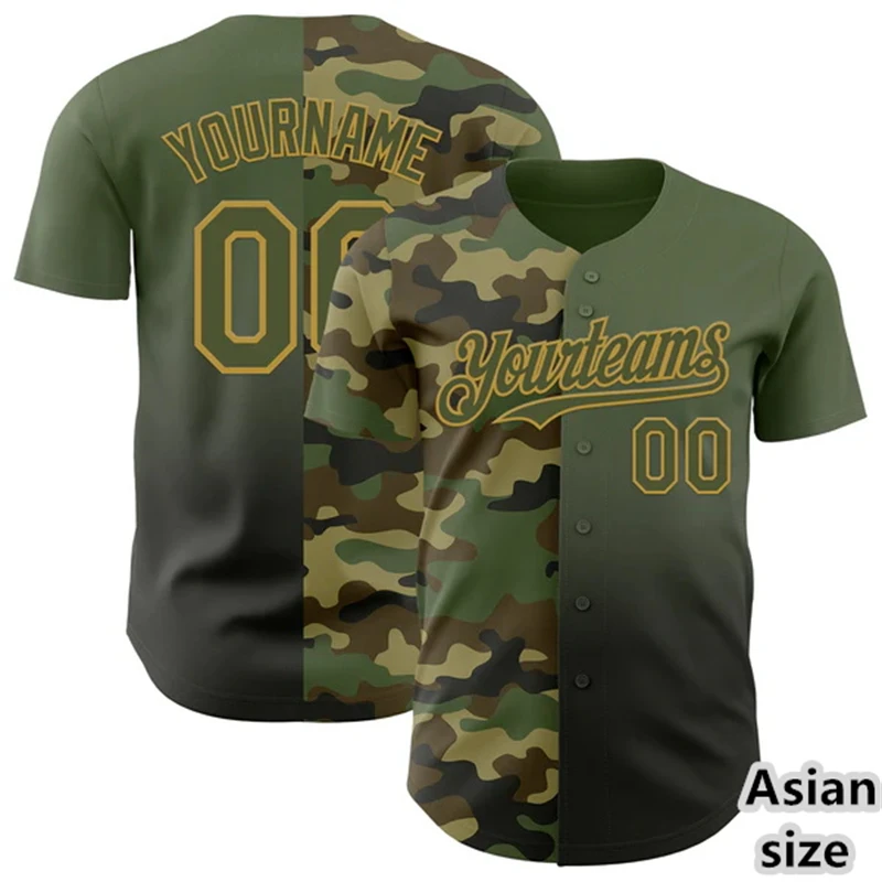 

Custom Name Number Baseball Jersey Men Colorful Camo Print Baseball Shirts Personality Team Name Men Sport Tops Quick Drying