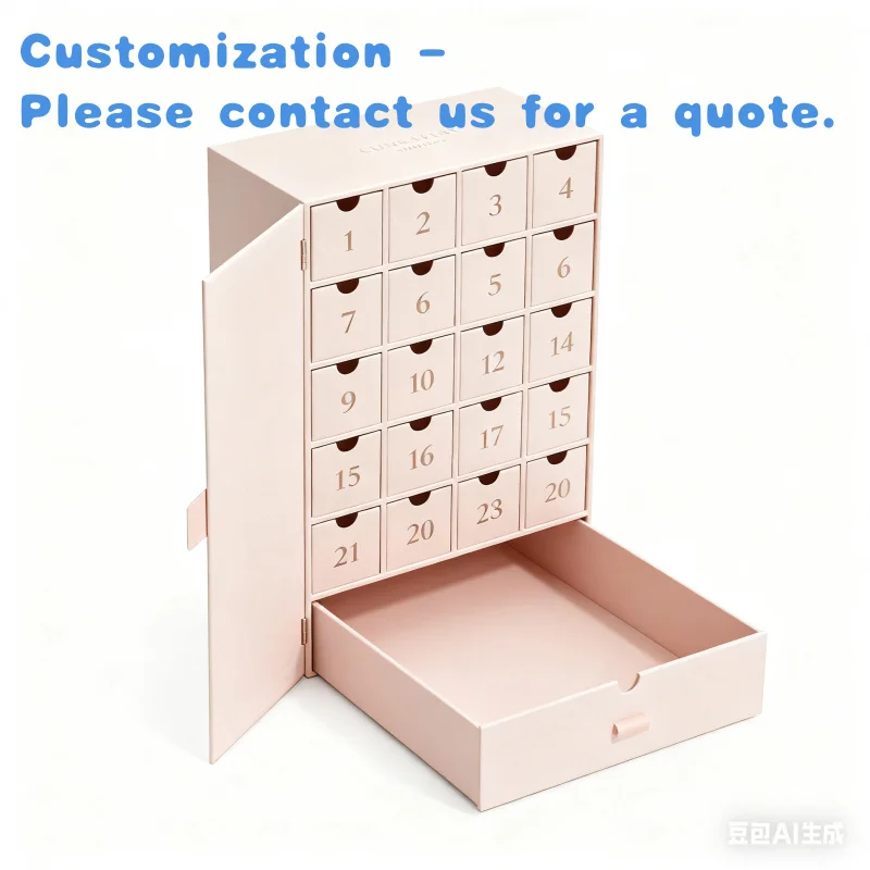

custom.High Quality 24-Drawer Advent Calendar Box with Ribbon-Recycled Materials Empty Size