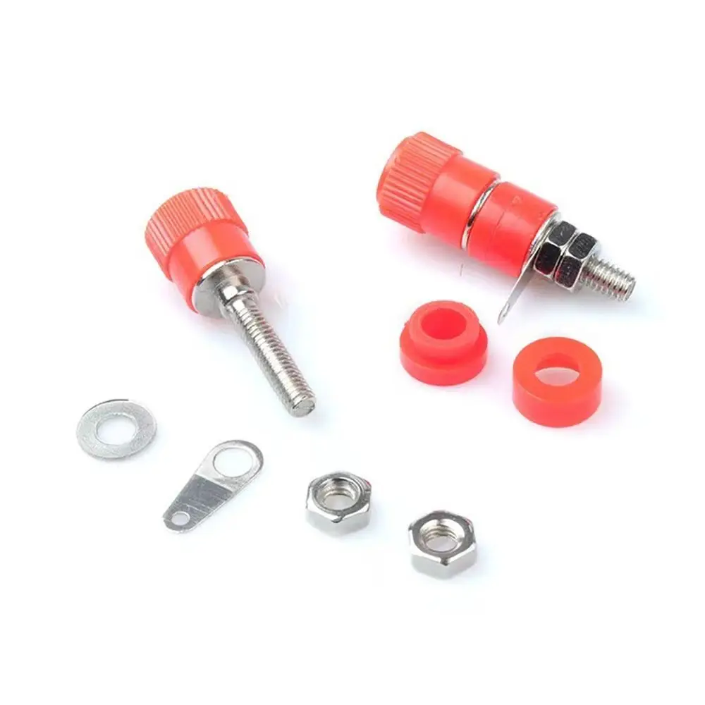 10Pcs New JS-910B JS-919 Terminal Wire Connectors Female Binding Post Banana Plugs 4mm Black Red Jack Mounter for Speaker Audio
