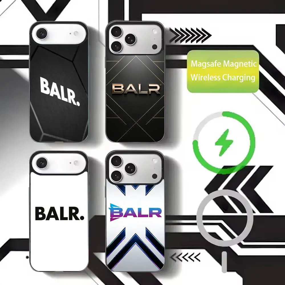 

Brand B-BALR Logo Phone Case For iPhone17,16,15,14,13,12,11 Plus,Pro Max Magnetic For Magsafe Wireless Charging