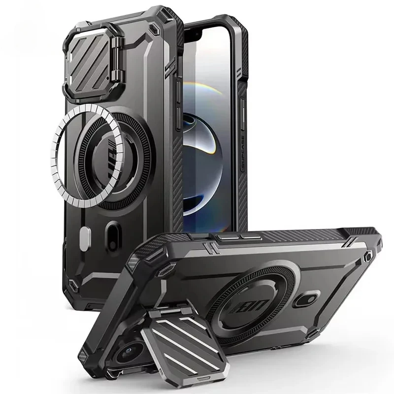 

SUPCASE For iPhone 16e/15/14/13 Case 6.1" UB Mag XT Heavy Duty Magnetic Phone Case with Camera Cover Built-in Kickstand