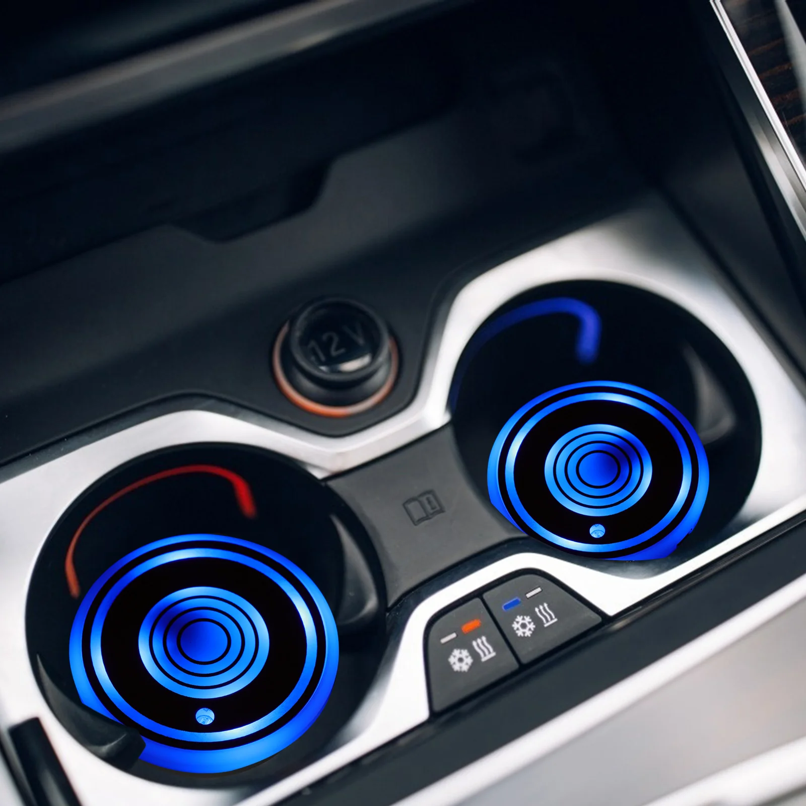 

2 LED Cup Mats Color Changing USB Charging for Car Coaster Luminous Holder Lighting Car Led Cup Mat Atmosphere Lamp Mat