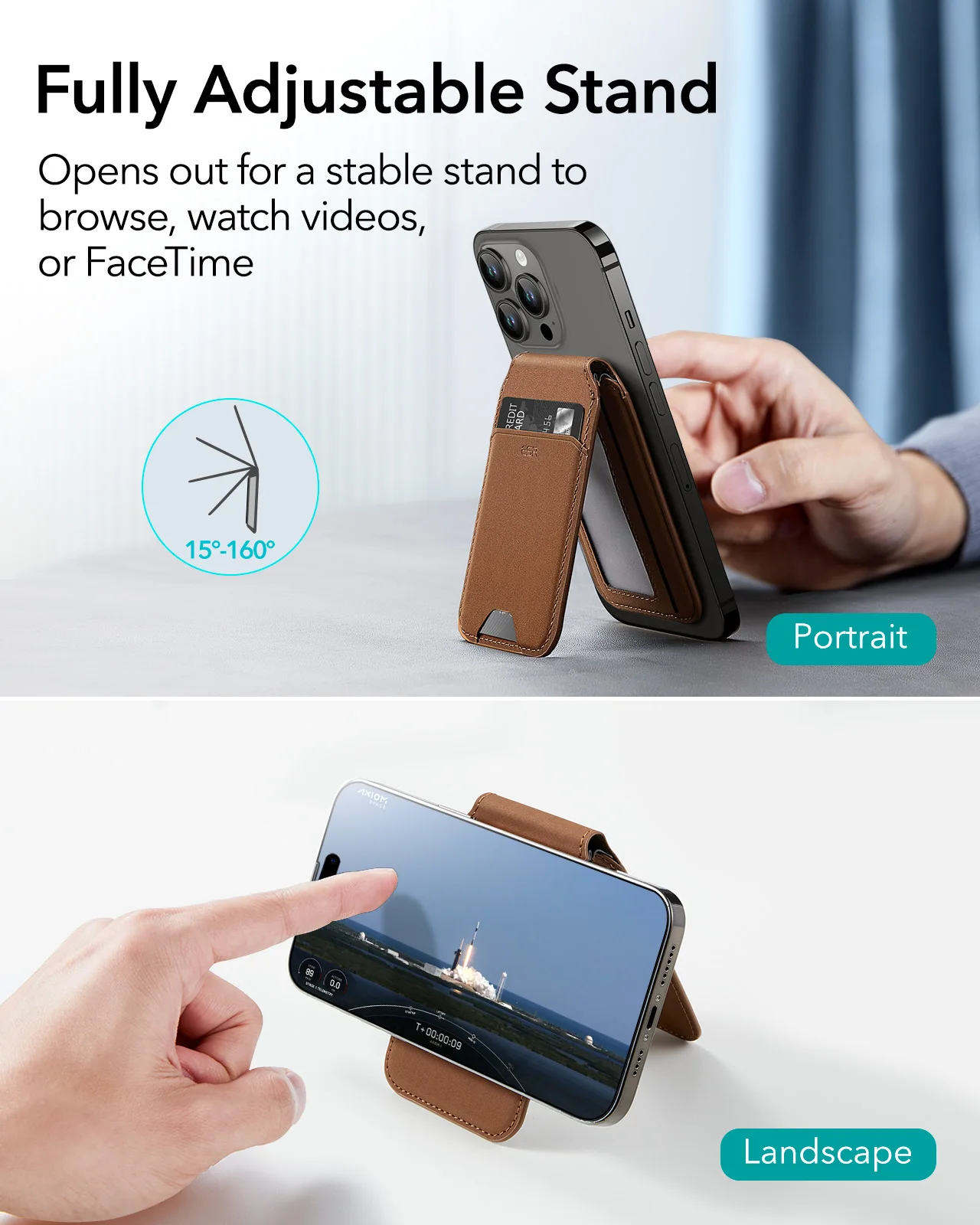 ESR for iPhone 15 Pro Max Magsafe Wallet Stand for iPhone 13 12 Pro Max Vegan Leather Wallet Card Holder for iPhone 14 Pro Stand