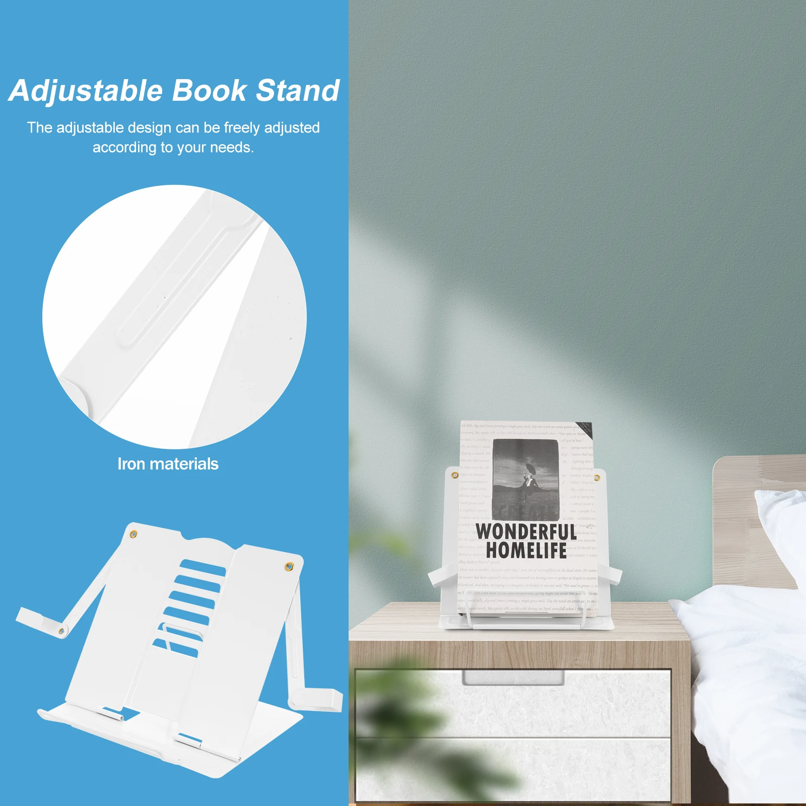 

Tablet Holder Laptop Stand Stands Bookshelf Multipurpose Reading Iron Kitchen Recipe Student