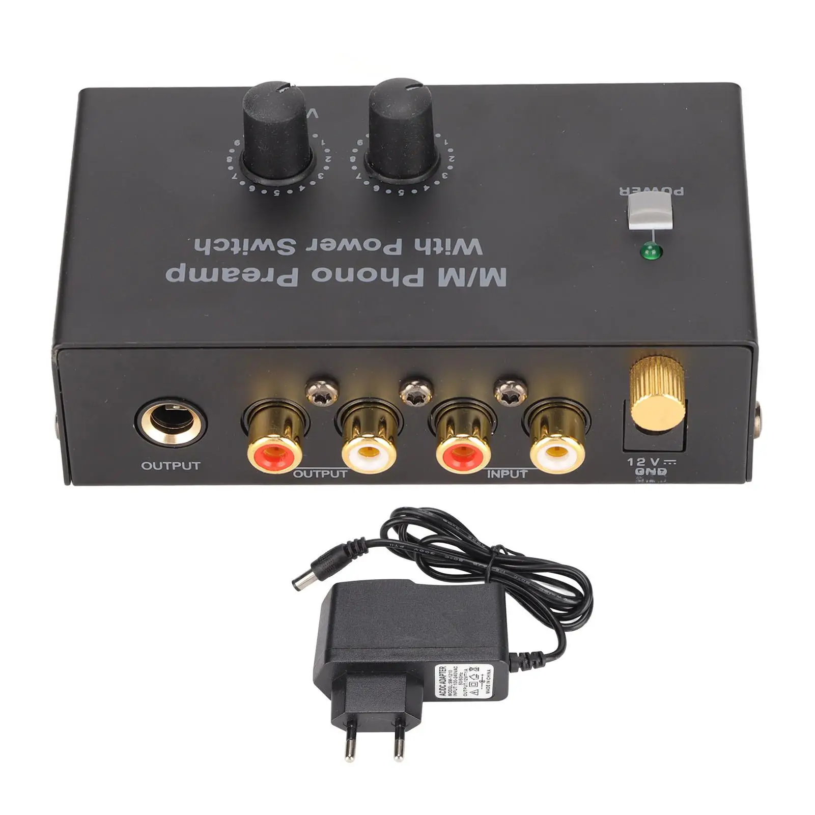 

Professional PP500 Mini Phono Turntable Preamp with Dual Gain & DC 12V Adapter - EU Plug 100-240V