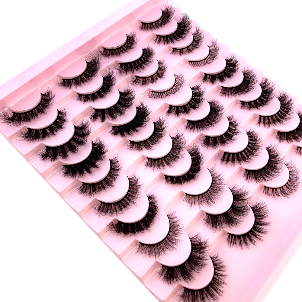 Neu: 20 Paar Natürliche Dicke Künstliche Wimpern, Lange 6D Nerz-Wimpern für Make-up und Wimpernverlängerung – Detail 39