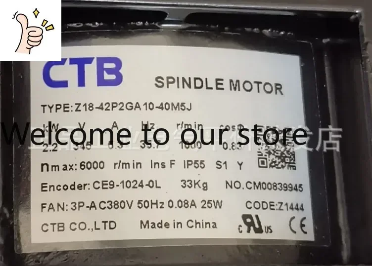 

2025.5 Customized Genuine Z18-42P2GA10-40M5J Ultra Synchronous CTB Machining Center Spindle Servo Motor 2.2KW