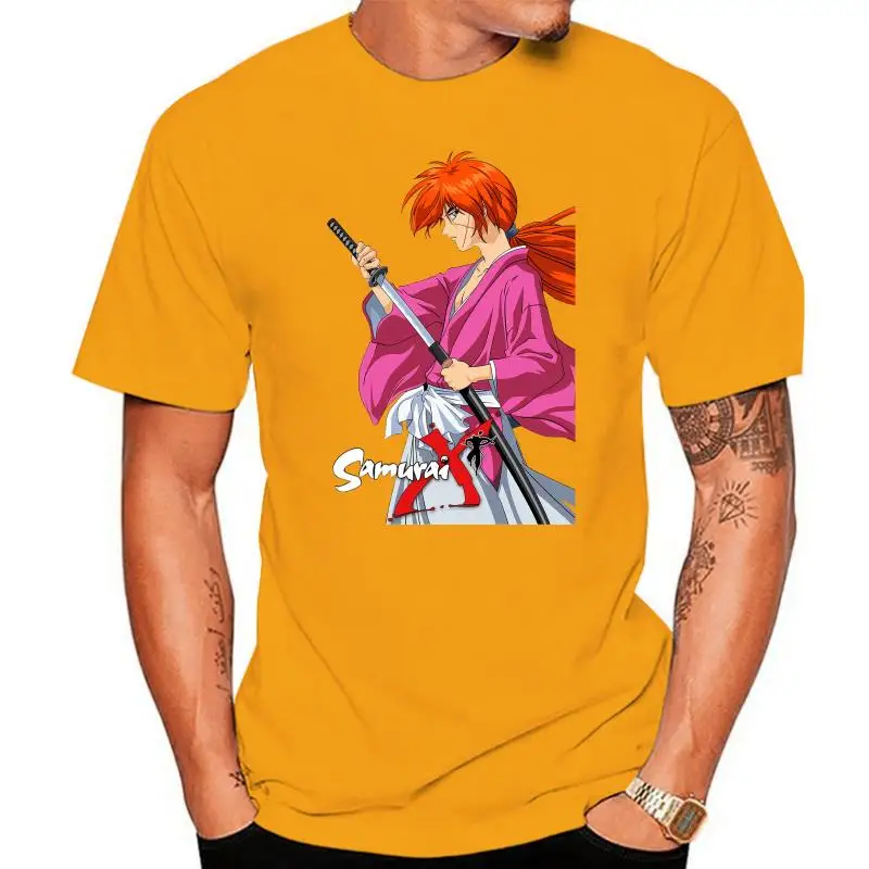 Rurouni Kenshin T Shirt Himura Kenshin Battousai Samurai X T-Shirt Men Cotton Tee Shirt 6Xl Awesome Beach Graphic Tshirt