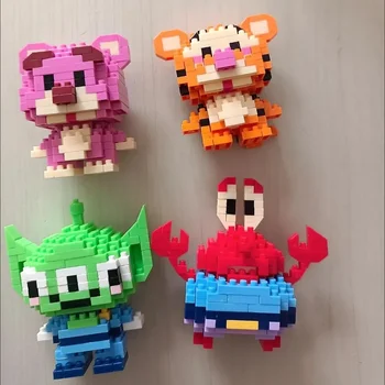 Disney 108 Style Stitch LinaBell Hello Kitty Building Blocks Princess Cartoon Figrues Bricks Children's Assembly Toys Model Gift 76