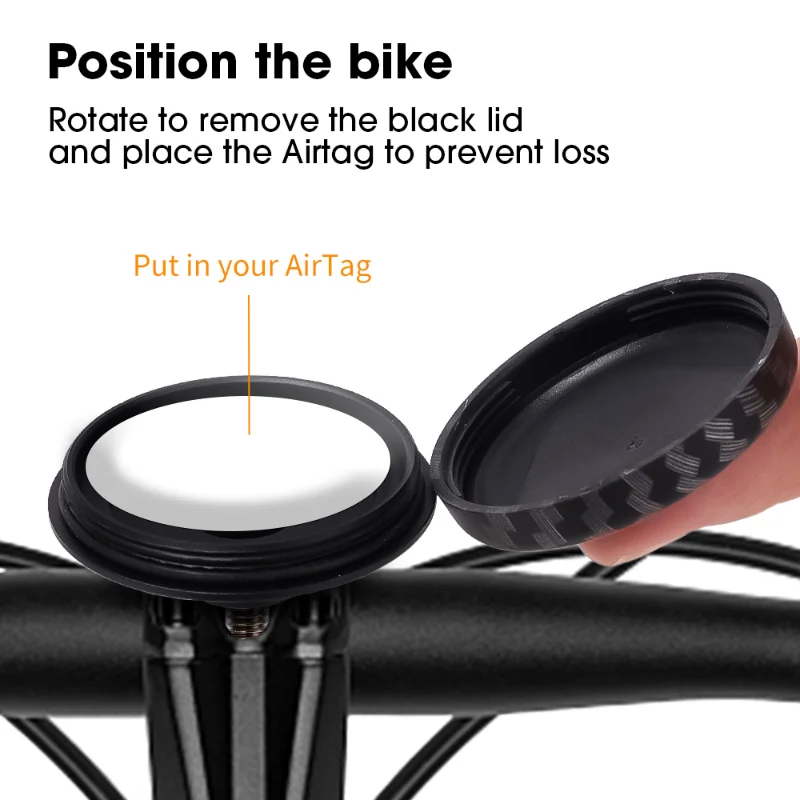 Per Apple AirTag Cover antifurto per bicicletta GPS Tracking Locator Mount Bike Holder Cover protettiva in fibra di carbonio per AirTag