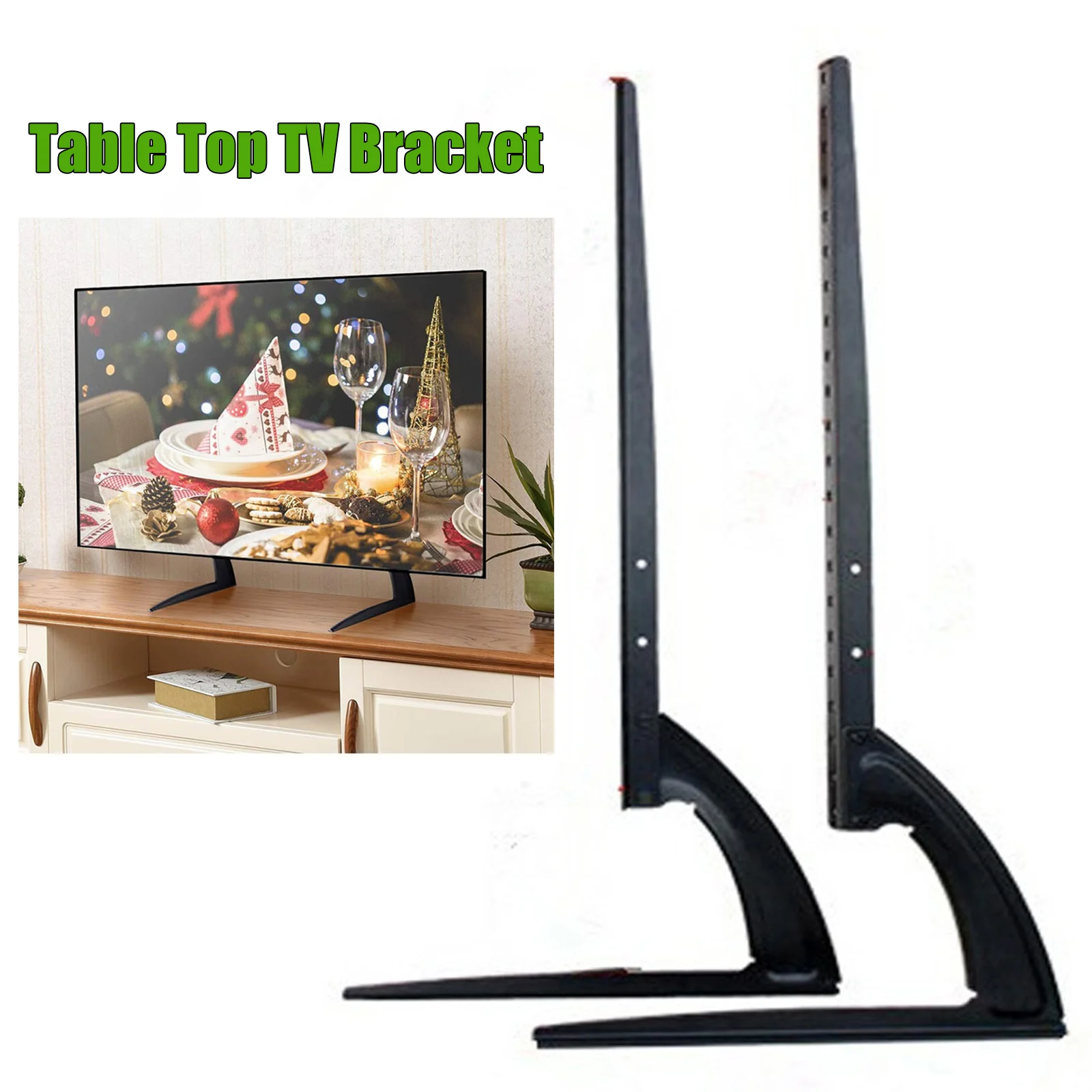 32-70 Inch Universal TV Stand Adjustable Height LCD LED Display Legs Feet Stand Durable Television Rack Black