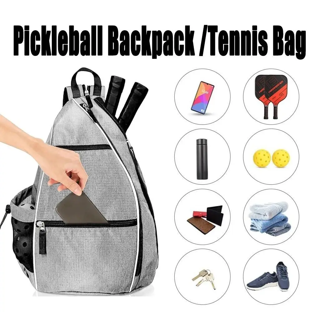 

Lightweight Pickleball Backpack Multifunctional Adjustable Tennis Bag with Water Bottle Holder Phone Pocket Sports Backpacks