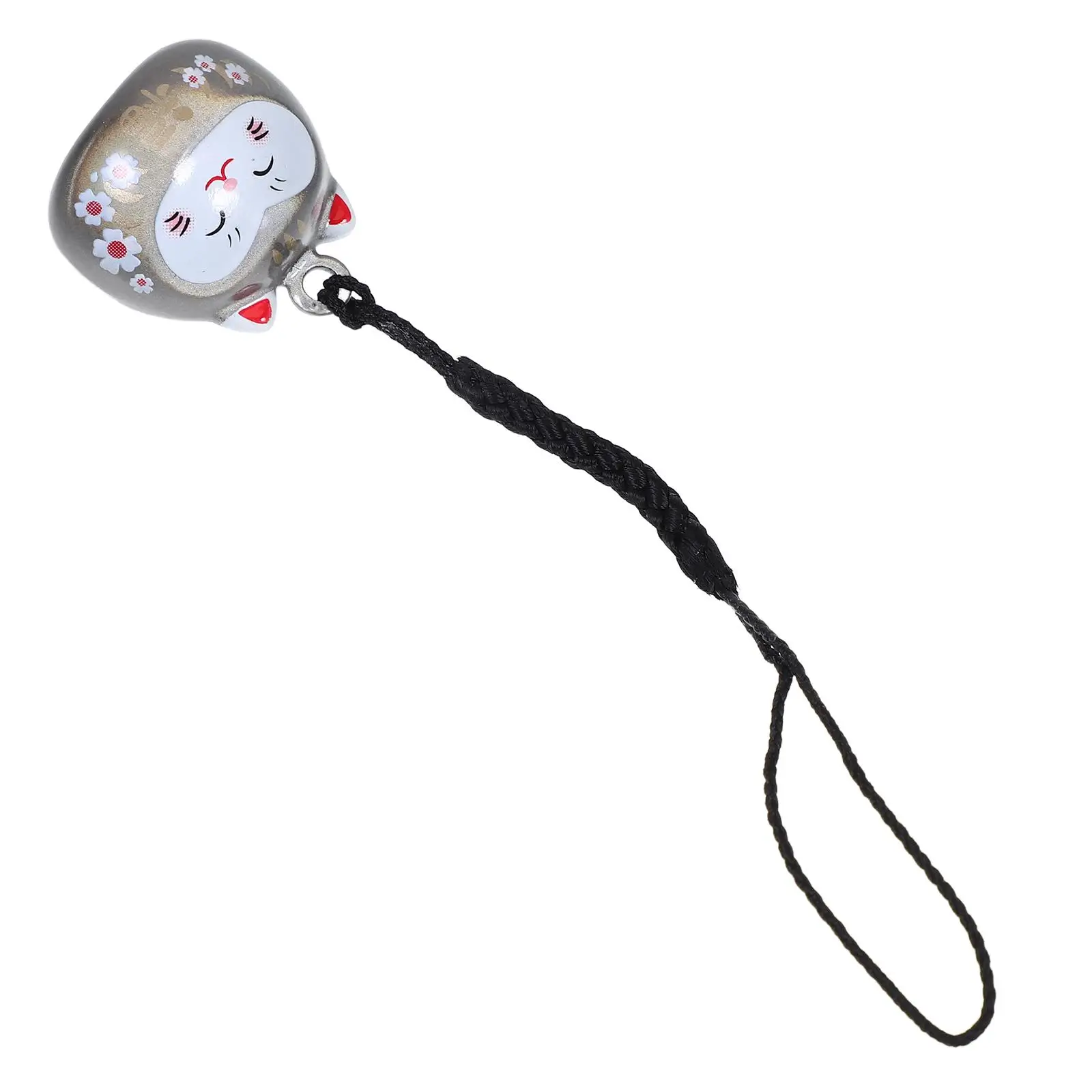 

Wind Chime Keychain Copper Phone Lanyard Fortune Hanging Cartoon Decor Blessing Maneki Neko Prosperity Charm Japanese