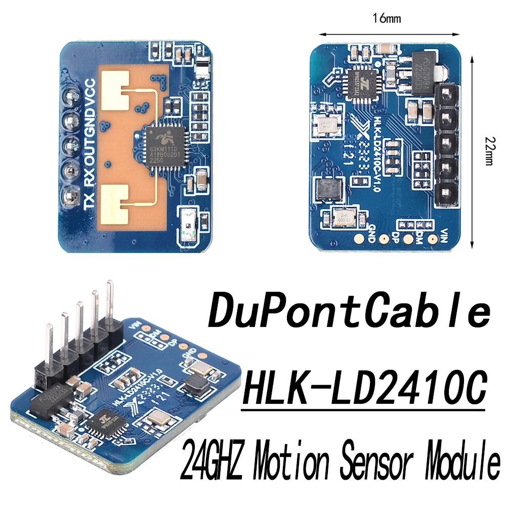 5/1pcs HLK-LD2410C 24G MmWave FMCW Millimeter Wave 5M Human Presence Status Radar Sensor Motion Detection Modul High Sensitivity