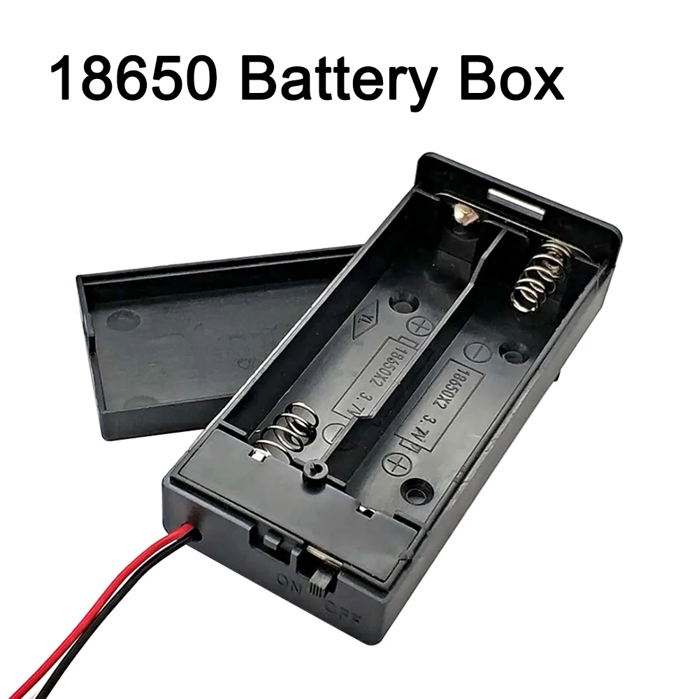 2*18650 Battery Storage Case 3.7V Batteries Holder Box With On/off Switch And Cable For Toys LED Light