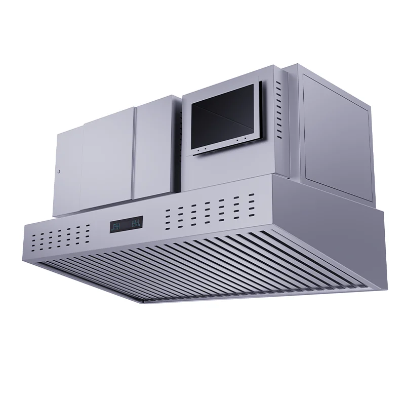 Commercial Kitchen Intelligent Range Hoods Stainless Steel Fume Purifier Commercial Wall Mounted Range Hood UV Exhaust Hood