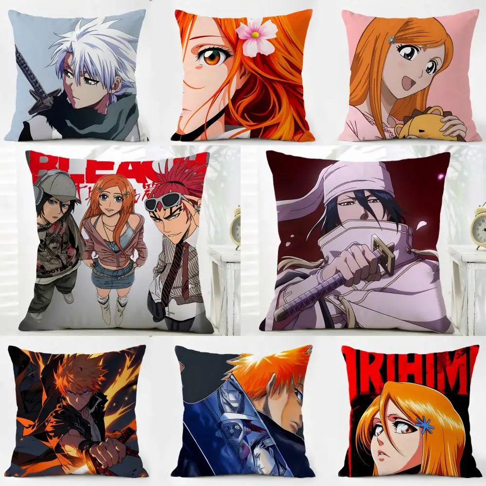 

Casual Fashion Japanese B-BLEACHS Cushion Cover Washable Linen Pillowcase Soft for Daily Sofa Bed Home Room Decor