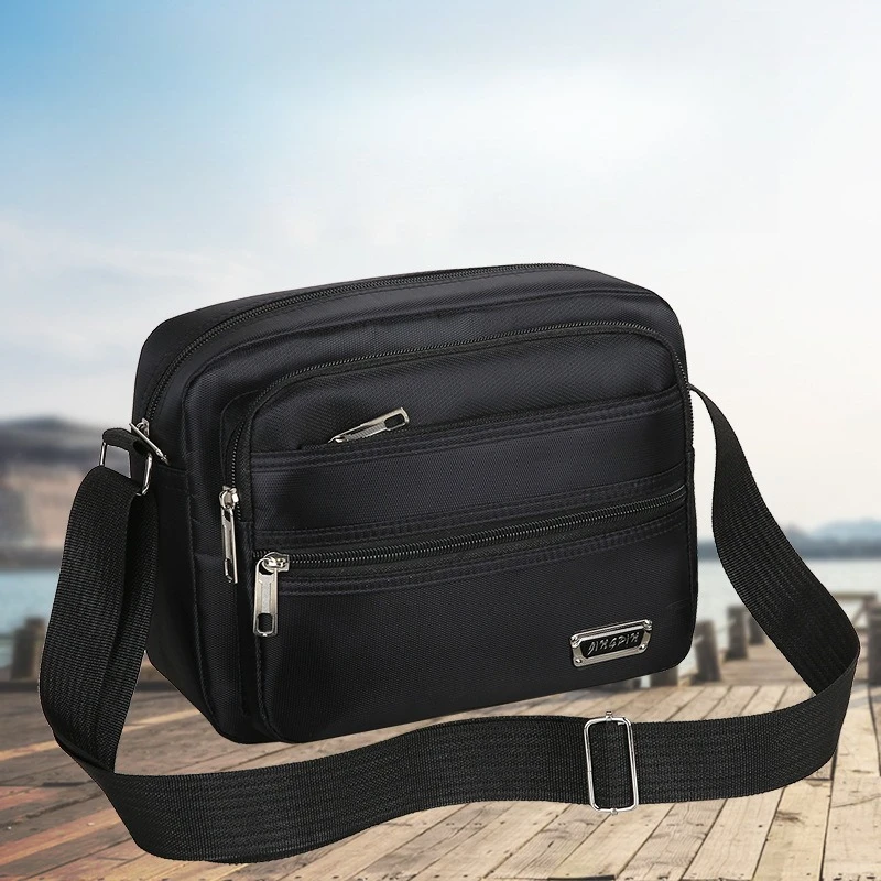 Men's waterproof nylon shoulder bag casual all kinds of business charge more zipper large capacity diagonal span bag