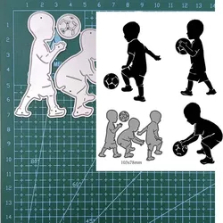 Metal Cutting Dies Boy playing football Decoration Scrapbook Paper Craft Knife Mould Punch Stencils Embossing