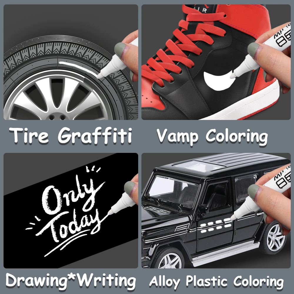 5/1pcs 영구 유성 흰색 마커 펜 방수 빠른 건조 타이어 페인팅 낙서 섬유 NIB 노트북 그리기 사무용품