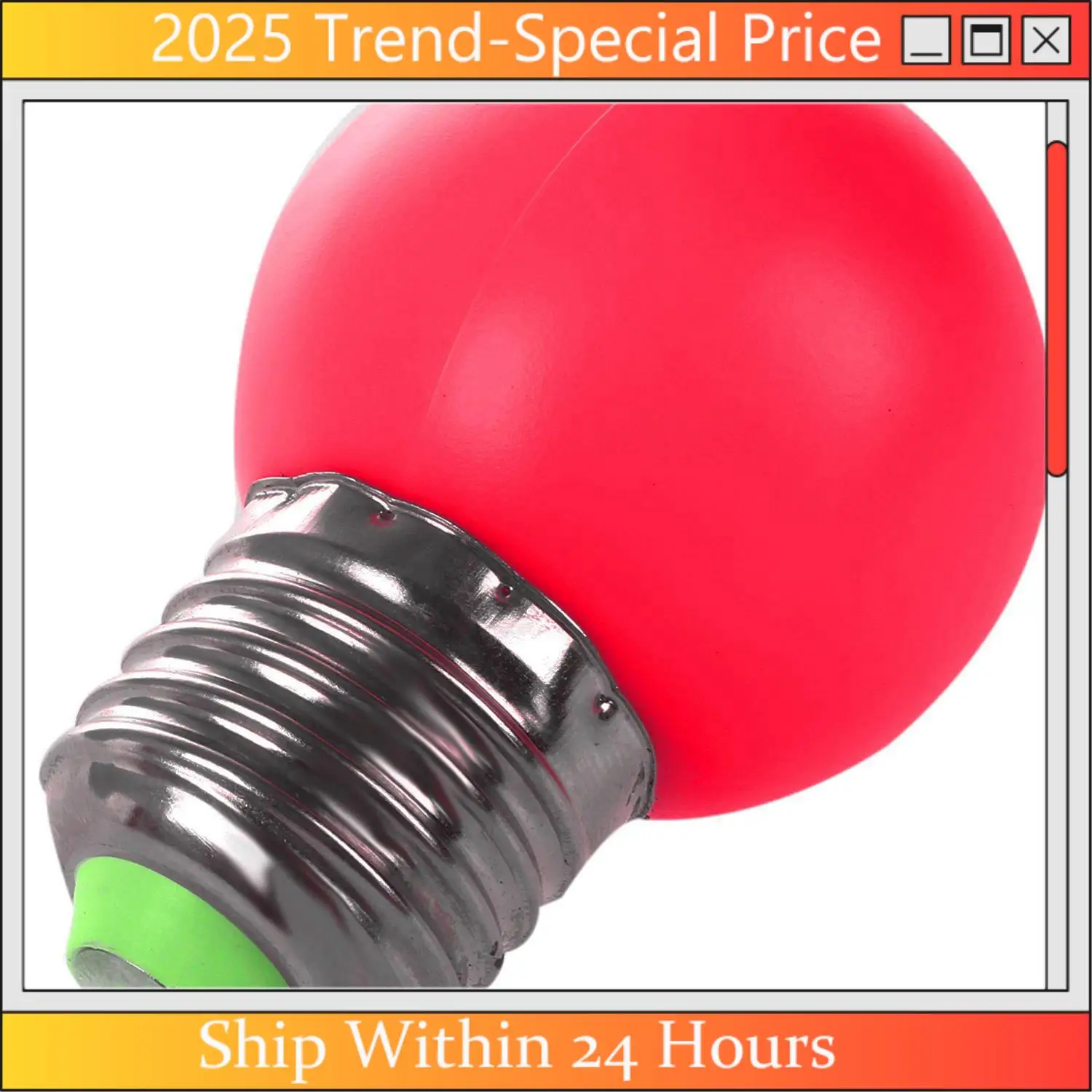

AA64 2Pcs E27 LED Light White Bulb Plastic Bulb 0.5W Power - White & Red