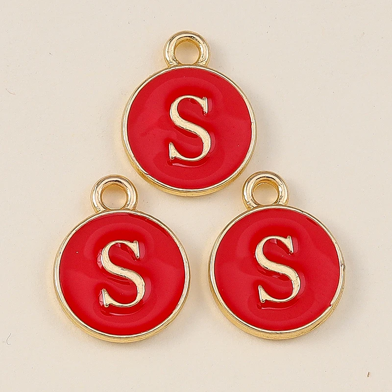 Leslie 20 Stück Niedliche Rote Doppelseitige Mini-Alphabet-Anhänger mit 26 Buchstaben für DIY-Namensschmuck, Halsketten, Armbänder und Ohrringe – Detail 15