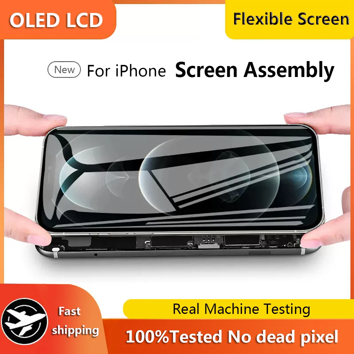 Screen Assembly For iPhone X XR XS 11 12 13 14 15 Pro Max Plus OLED LCD Sensitive Touch Control High Definition Flexible Screen