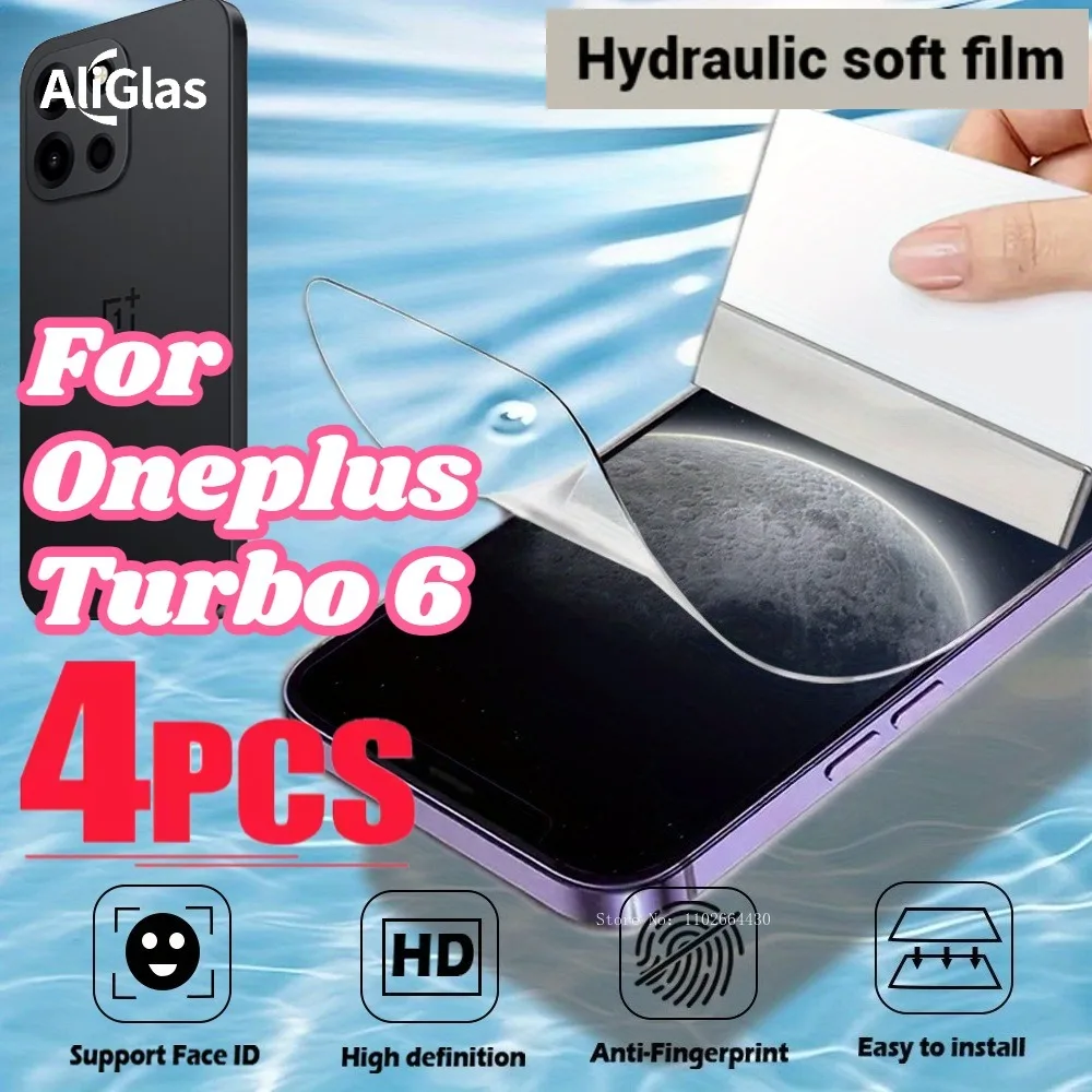 

4 Pieces HD Screen Protector for Oneplus Turbo 6 Case-Friendly Hydrogel Film for Oneplus Turbo 6 Series Not Tempered Glass Film