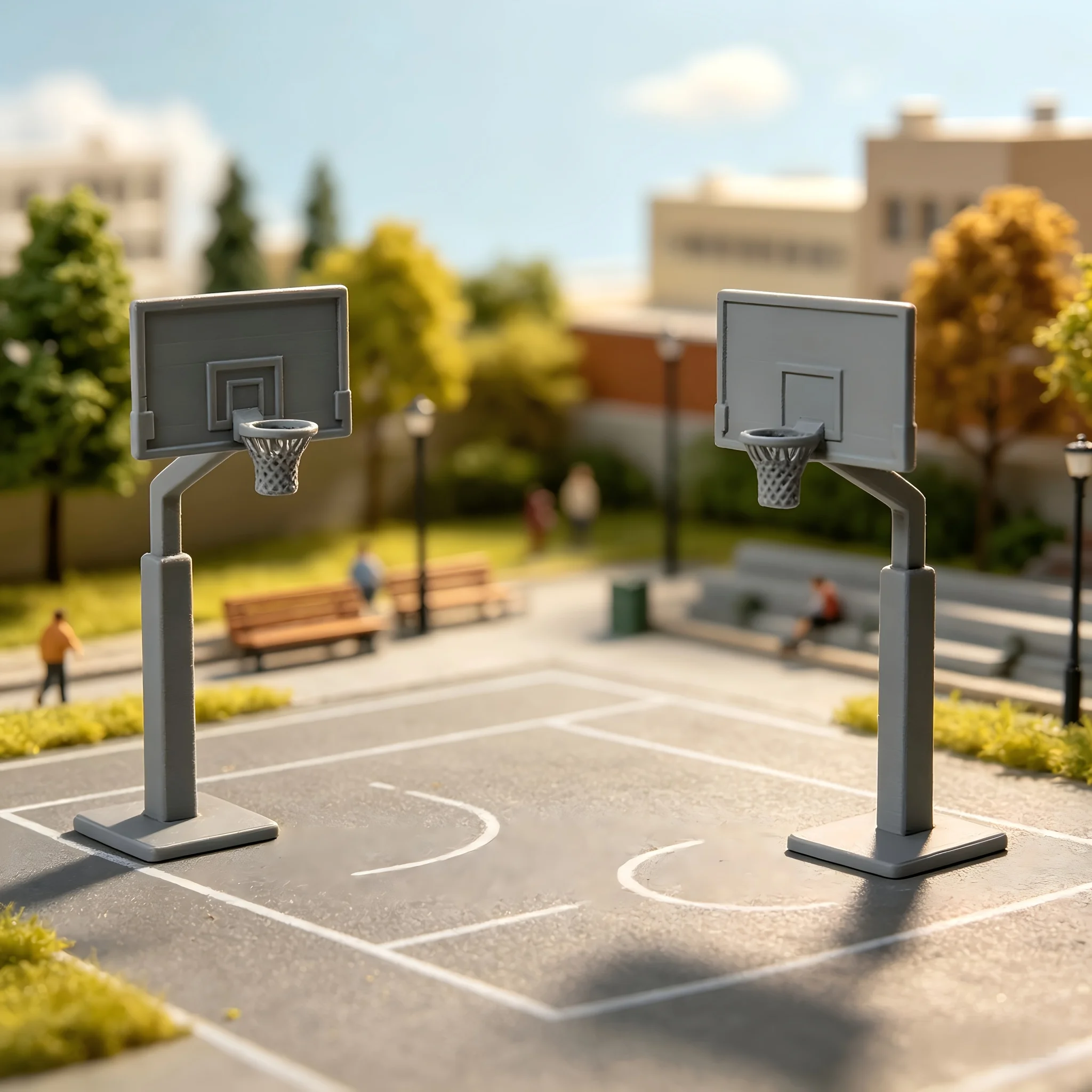 Mini Basketball Hoop Model Scale Basketball Stand Sports Accessory for Miniature Scene Decor Ornament Dollhouse Accessories Gift