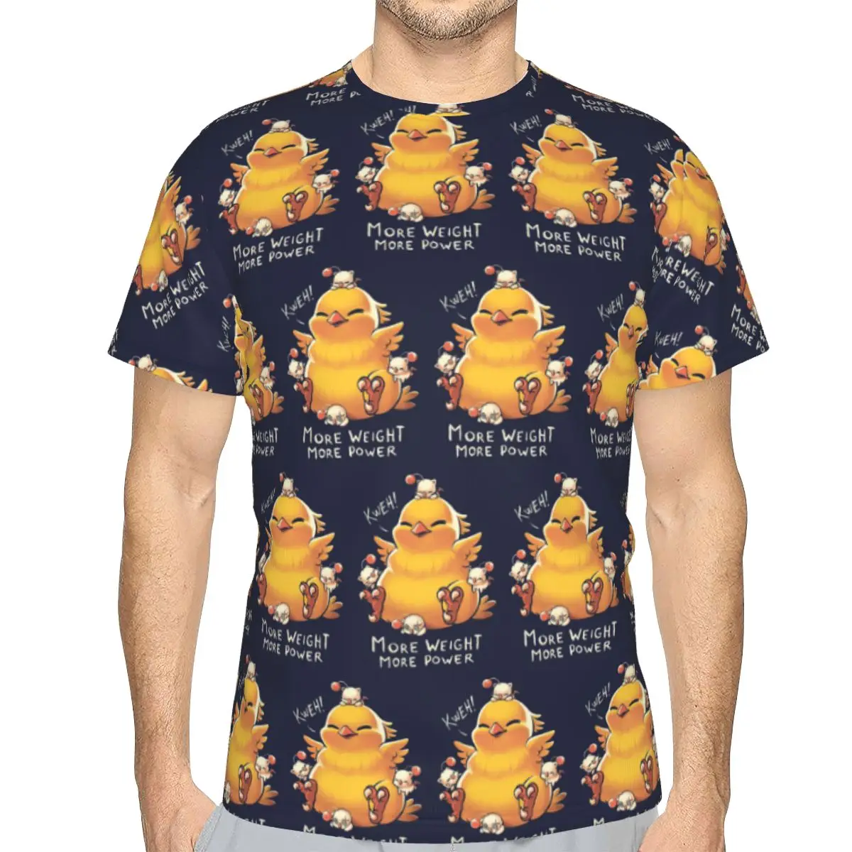 Funny Fat Chocobo - Big Power 100% Cotton T-Shirt Men'sClassic T Shirts Men Crew Neck Short Sleeve