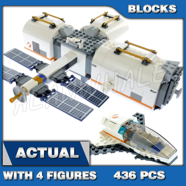 

436pcs City Lunar Modular Space Station Satellite Shuttle Lab Living Module 11386 Building Block sets Compatible With Model