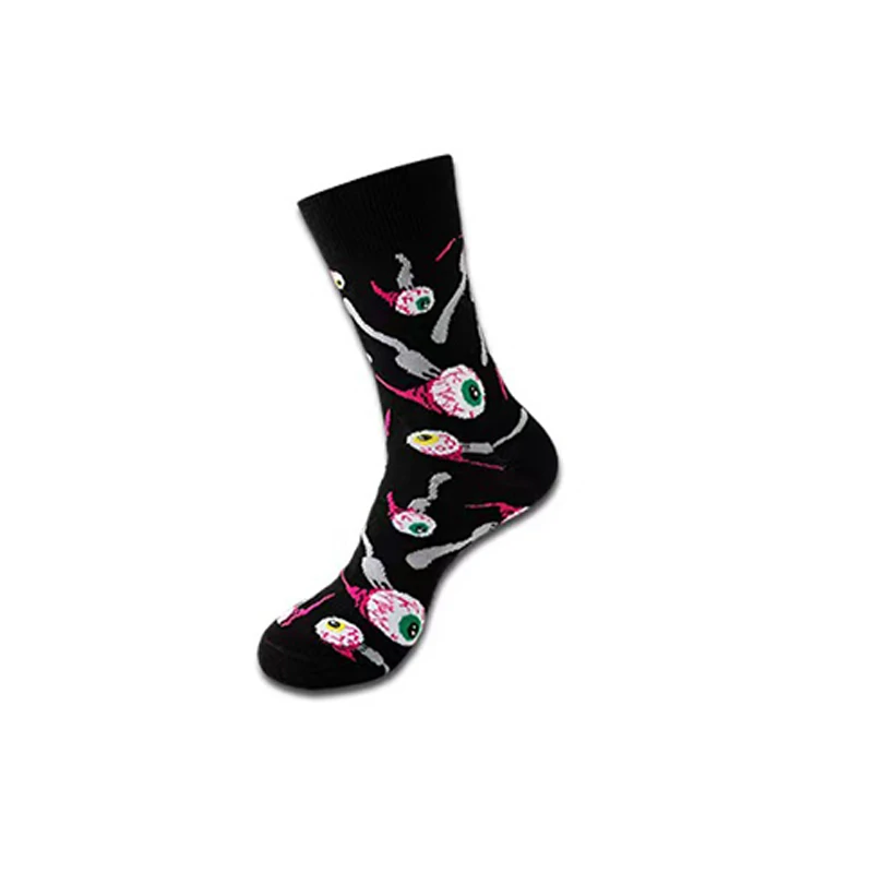 1/8 Paar Unisex-Halloween-bedruckte Mid-Tube-Socken, modischer Totenkopf-Kürbis, schweißabsorbierend, atmungsaktiv, für alle Jahreszeiten, Freizeitsocken – Detail 16