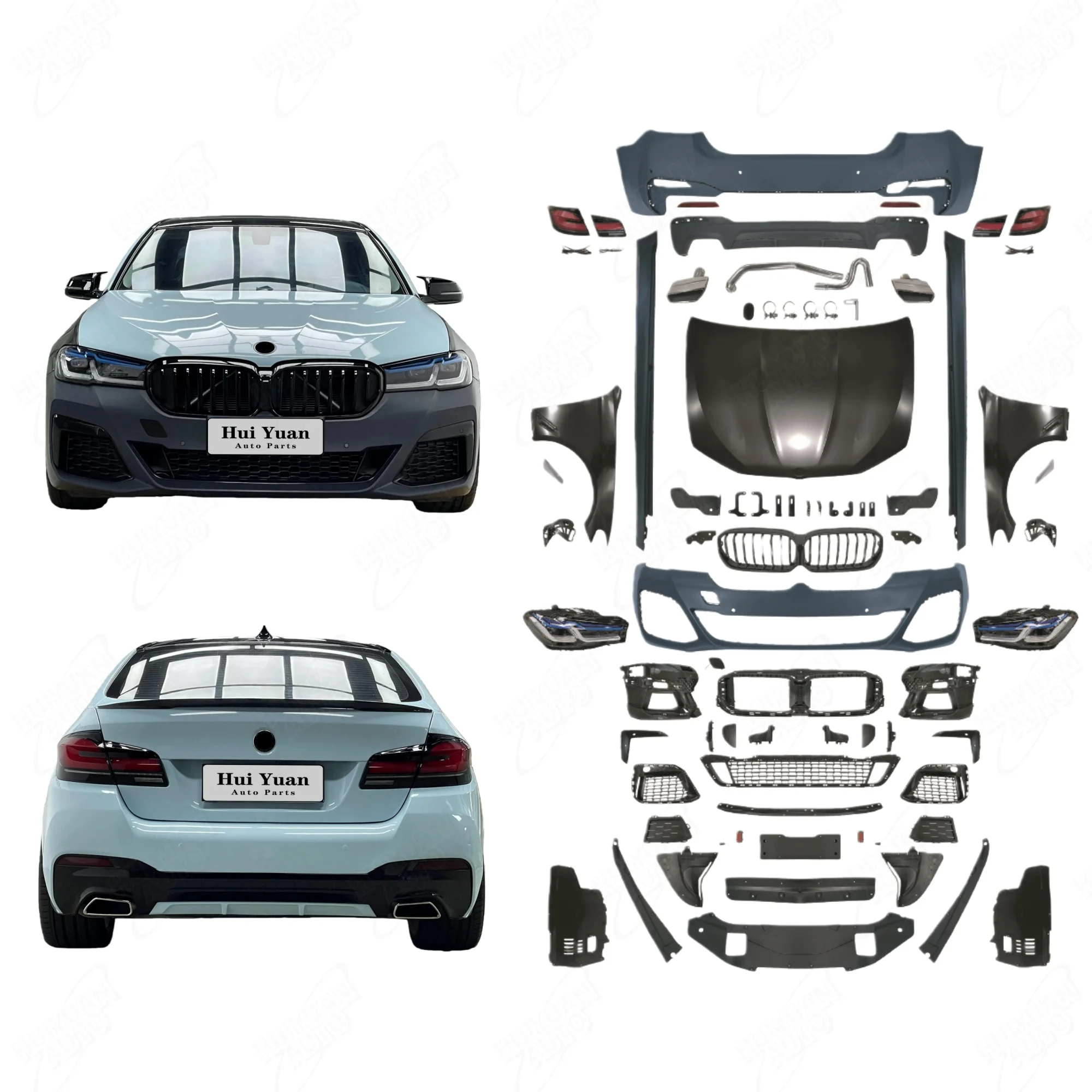 

Best Sell Car Bumper for 5-Series 2011-2017 F10 F18 Upgrade 2023 G30 LCI MT Bodykit Fenders Hood Grill Headlights Taillights