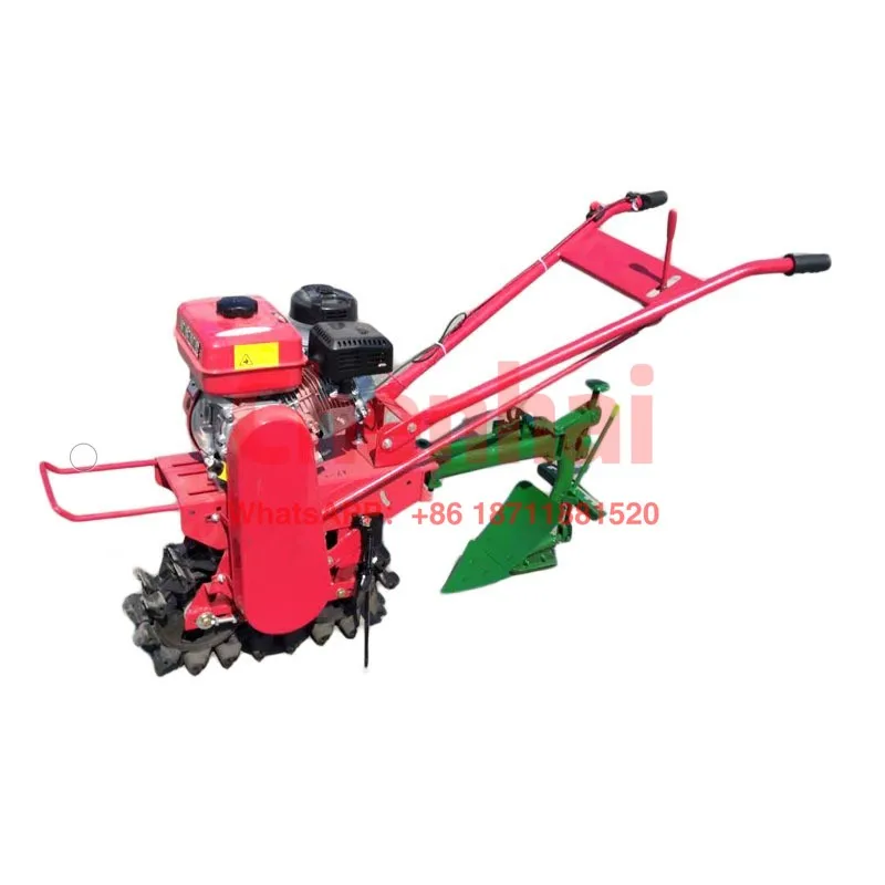 

2023 New small chain track pastoral roaster gasoline ditching micro-cultivator weeding planter