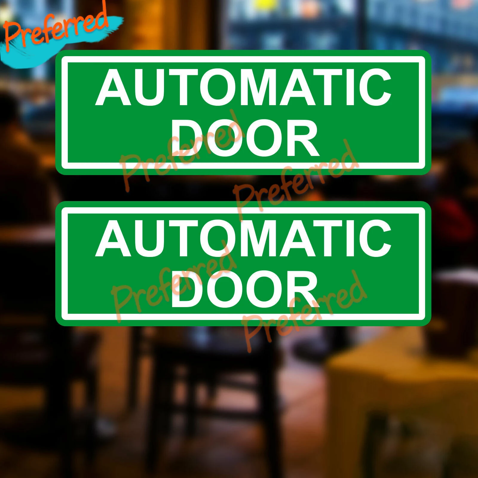 

Automatic Door Warning Decal Sticker Shop Business Cafe Bar Coffee Signs Retail