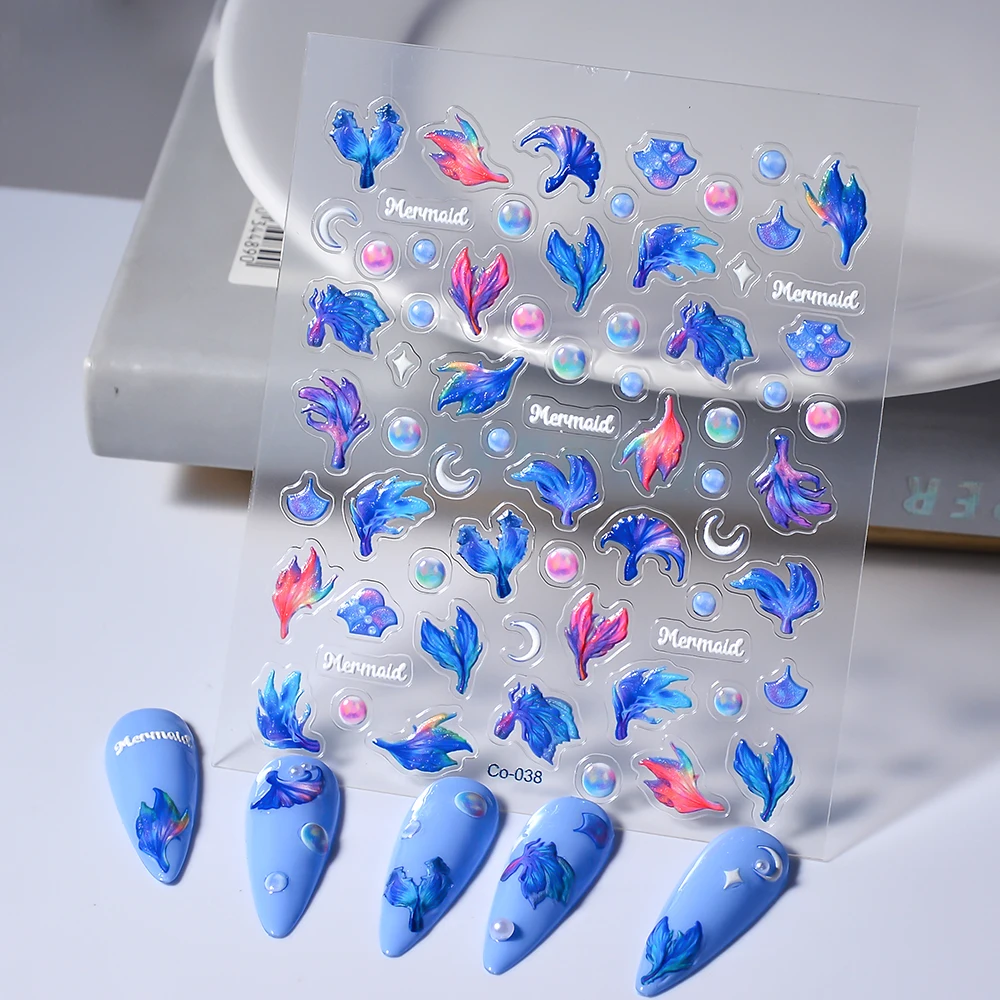 5D Jelly Design Nail Design Sticker Empaistic Mermaid Stickers Nail Decals CO-038