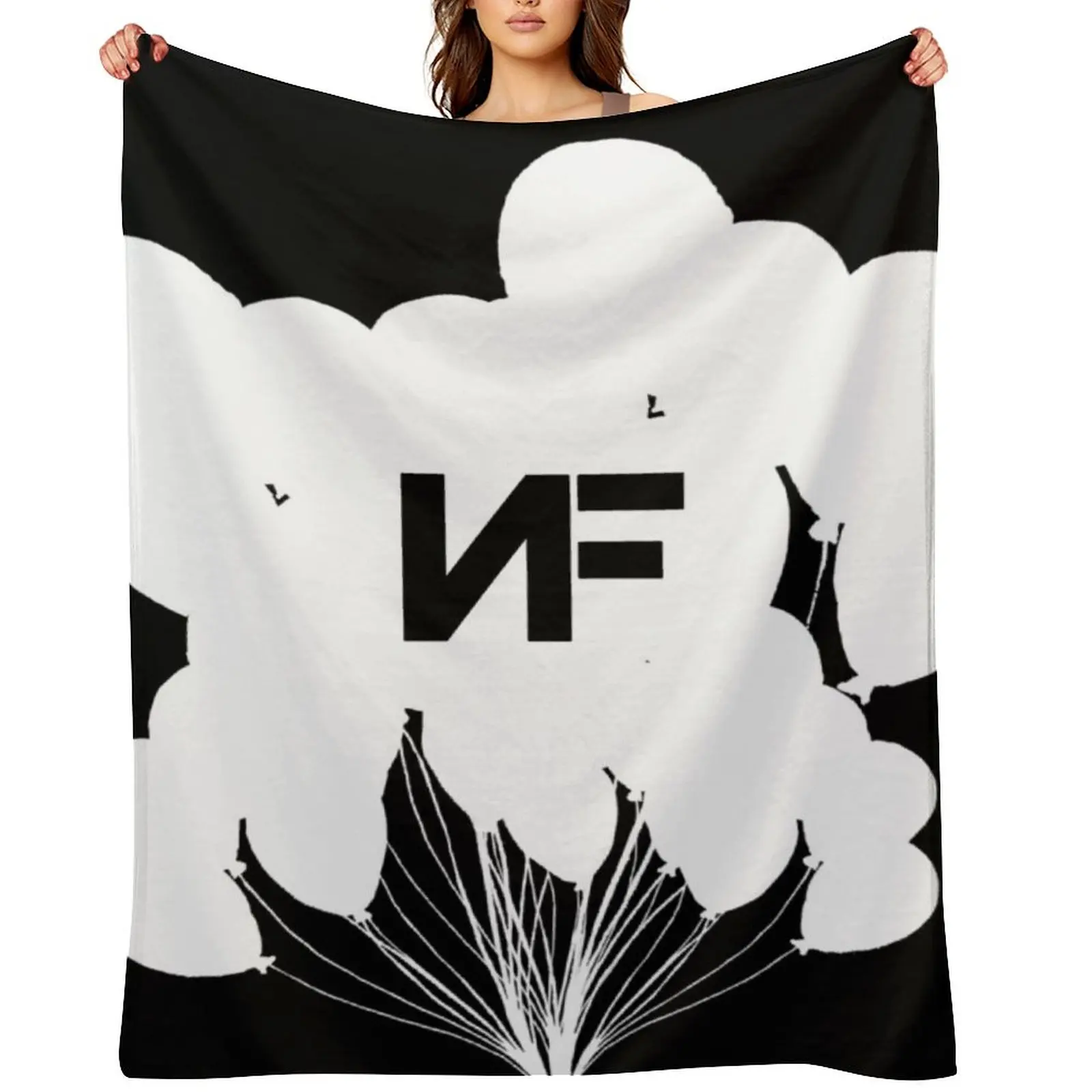 

NF Balloons (White Logo) Throw Blanket Designers Nap decorative Luxury St Blankets