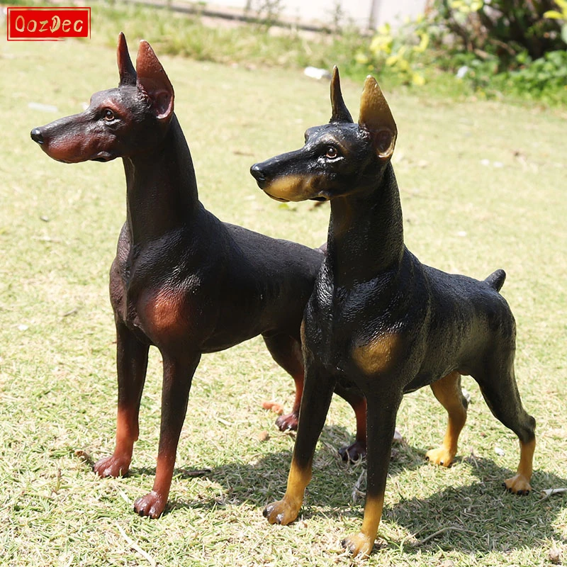 OozDec Doberman Pinscher Big Dog Animal Action Figures Decoration High Simulation Pvc Lovely Pet Model Toys