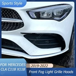 Front Bumper Lip Fog Light Wind Knife For Mercedes CLA CLA Shooting Brake Car Fog Light Grille Hoods Trim 2019 2020 2021 2022