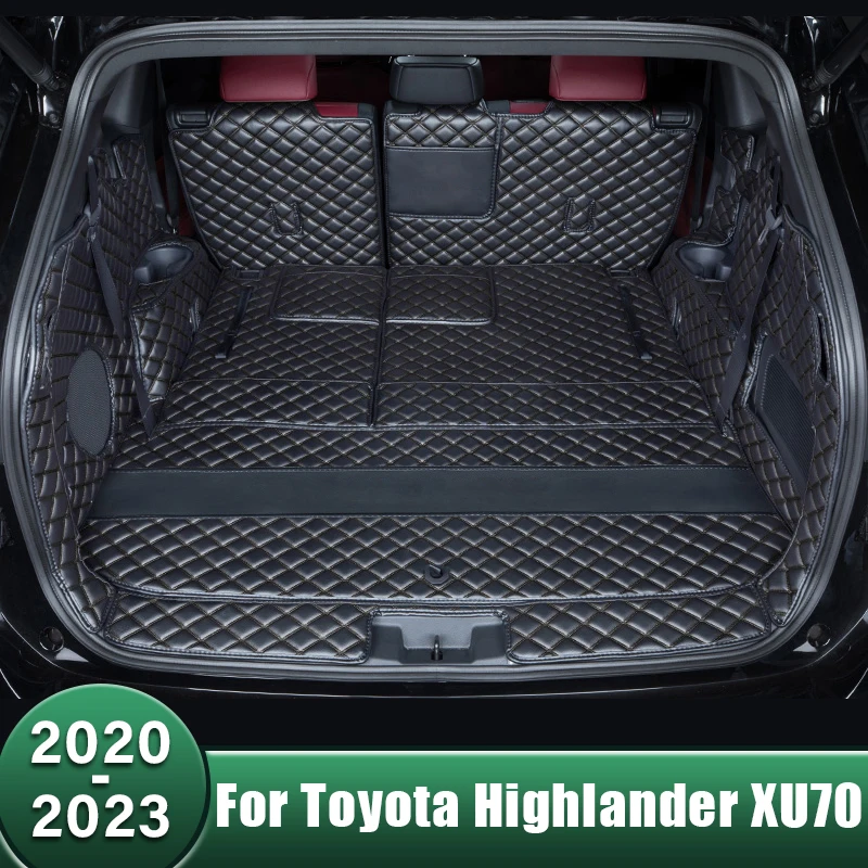 Car Trunk Mats Tail Boot Tray Liner Cargo Carpet Waterproof Pads For Toyota Highlander XU70 Kluger 2020 2021 2022 2023 Hybrid