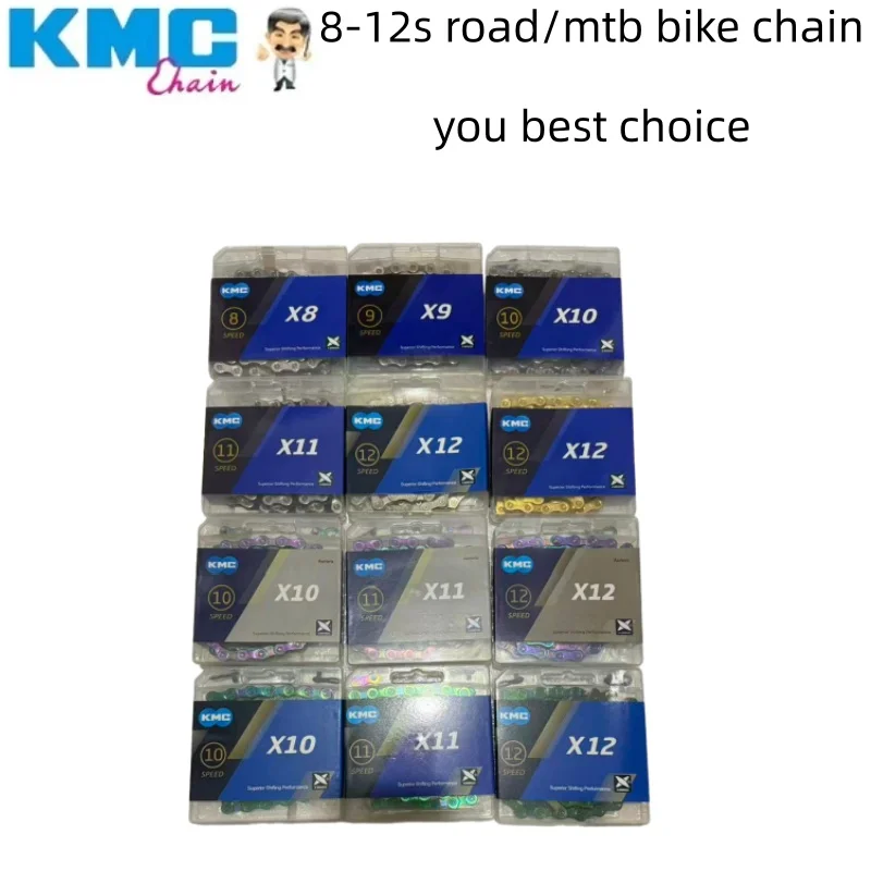 KMC X8 X9 X10 X11 X12 Велосипедная цепь для шоссейного/MTB 8 В 9 В 10 В 11 В 12 В 118L 126L Велосипедная цепная шатунная система с Quick-Link для SHIMANO SRAM KMC X8 X9 X10 X11 X12 Велосипедная цепь для шоссейного/MTB 8 В 9 В 10 В 11 В 12 В 118L 126L Велосипедная цепная шатунная система с Quick-Link для SHIMANO SRAM