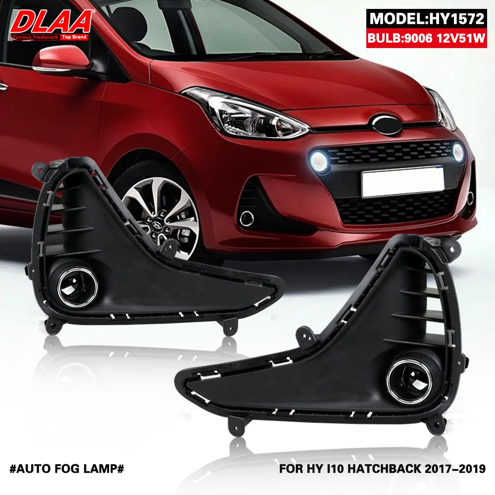 

Front Bumper Fog Lamp Upgrade Kit FOR Hyundai Grand I10 2017 2018 2019 Version Additional Foglight Set